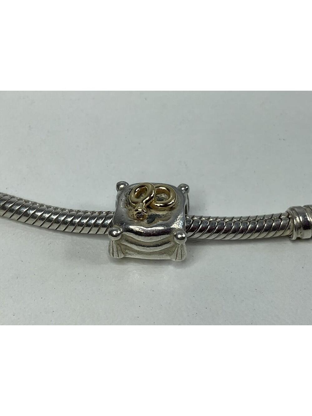 Pandora Romantic Union Two Tone Charm 14k Gold Accents And Diamond  Retired